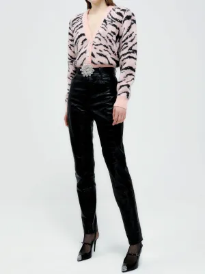 Alessandra Rich Zebra Pattern Knitted Cardigan
