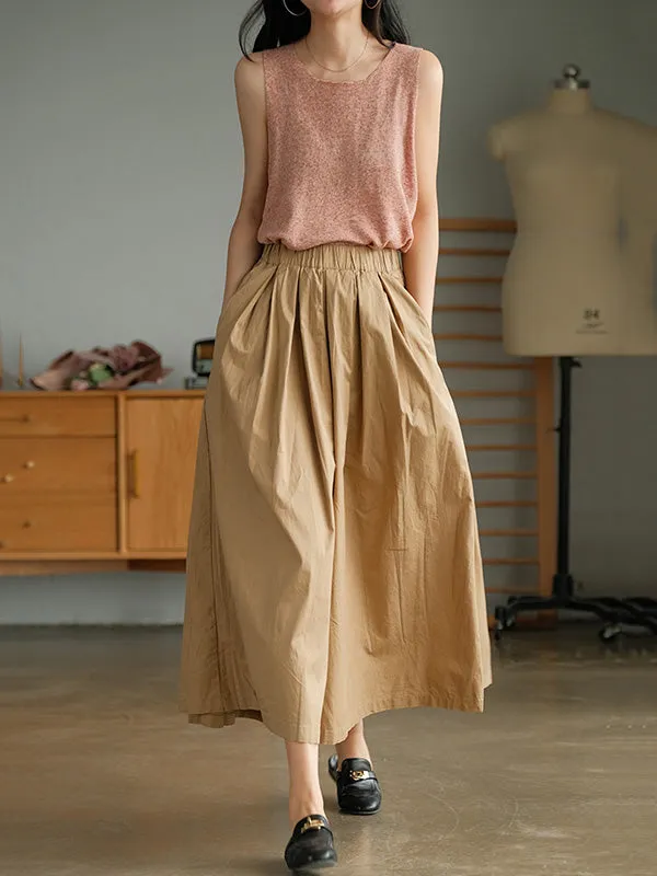 Artistic Retro Solid Color Super Loose Wide-Leg Pants