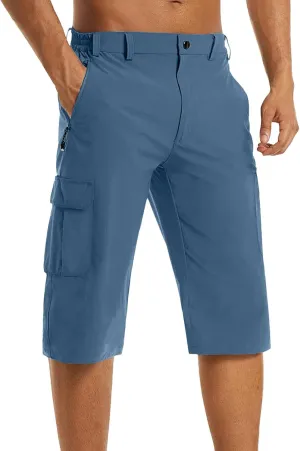 Big and Tall Cargo Shorts for Men Quick Dry Lightweight Hiking Athletic 3/4 Capris Casual Work Golf Short Pant Pocket