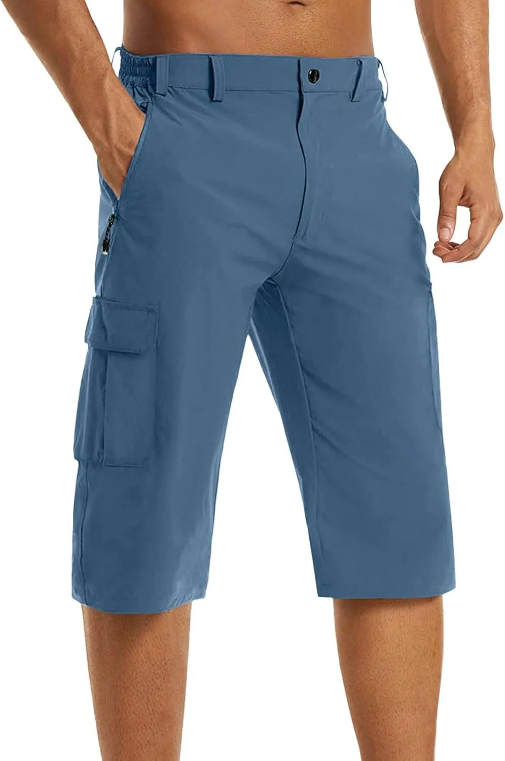 Big and Tall Cargo Shorts for Men Quick Dry Lightweight Hiking Athletic 3/4 Capris Casual Work Golf Short Pant Pocket