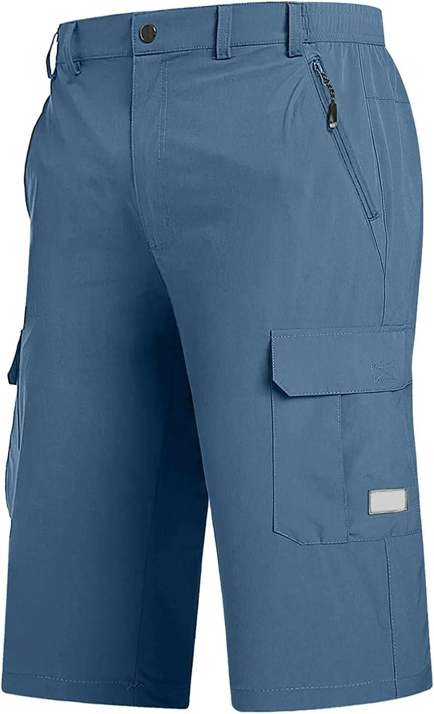 Big and Tall Cargo Shorts for Men Quick Dry Lightweight Hiking Athletic 3/4 Capris Casual Work Golf Short Pant Pocket