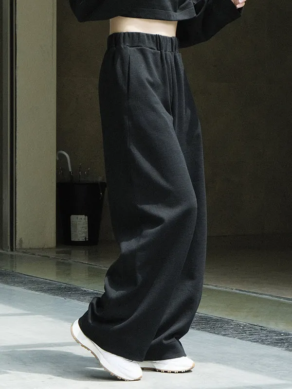 Casual Wide Leg Loose Solid Color Pants