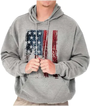 Classic Teaze American Flag Vertical Star Antique Hoodie Sweatshirt Women Men
