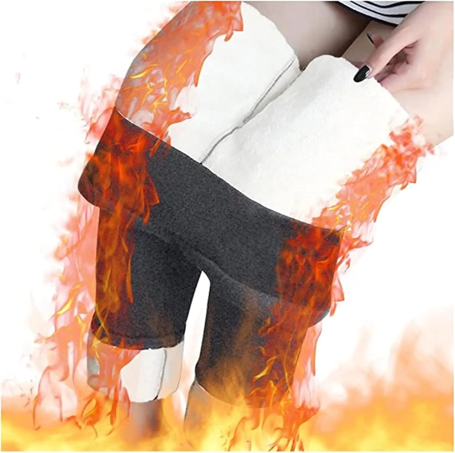 hlysgo Petite Pants for Women Winter Warm Sherpa Fleece Lined Leggings Casual Slim Fit Thickened Thermal Pants Trousers