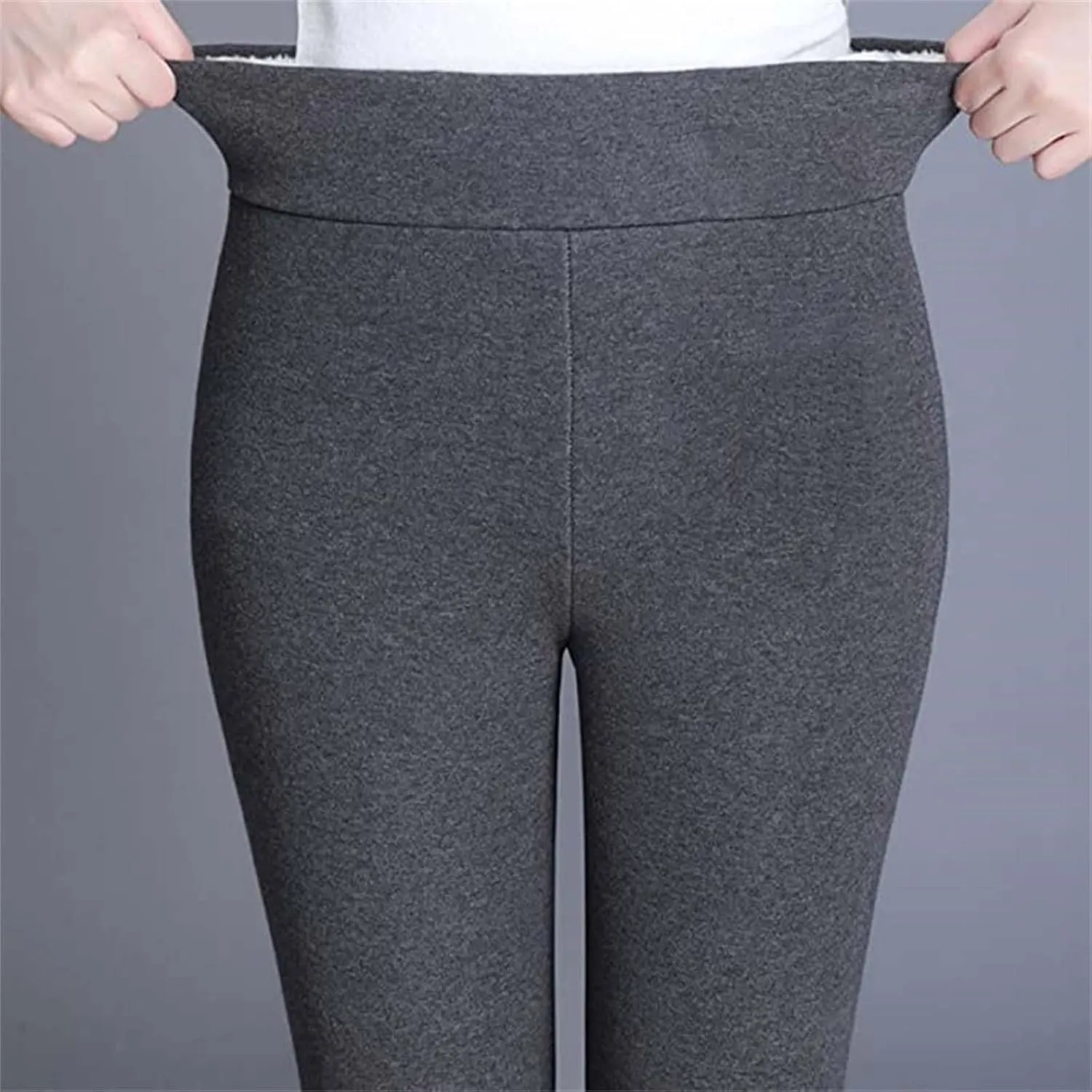 hlysgo Petite Pants for Women Winter Warm Sherpa Fleece Lined Leggings Casual Slim Fit Thickened Thermal Pants Trousers