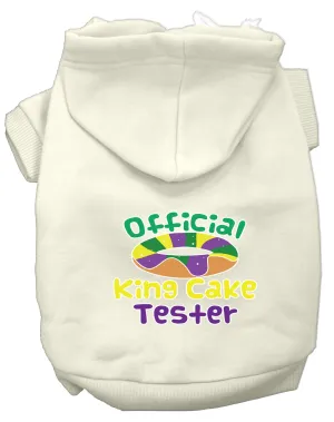 King Cake Taster Screen Print Mardi Gras Dog Hoodie Cream M