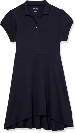 Nautica Girls' School Uniform Short Sleeve Polo Dress