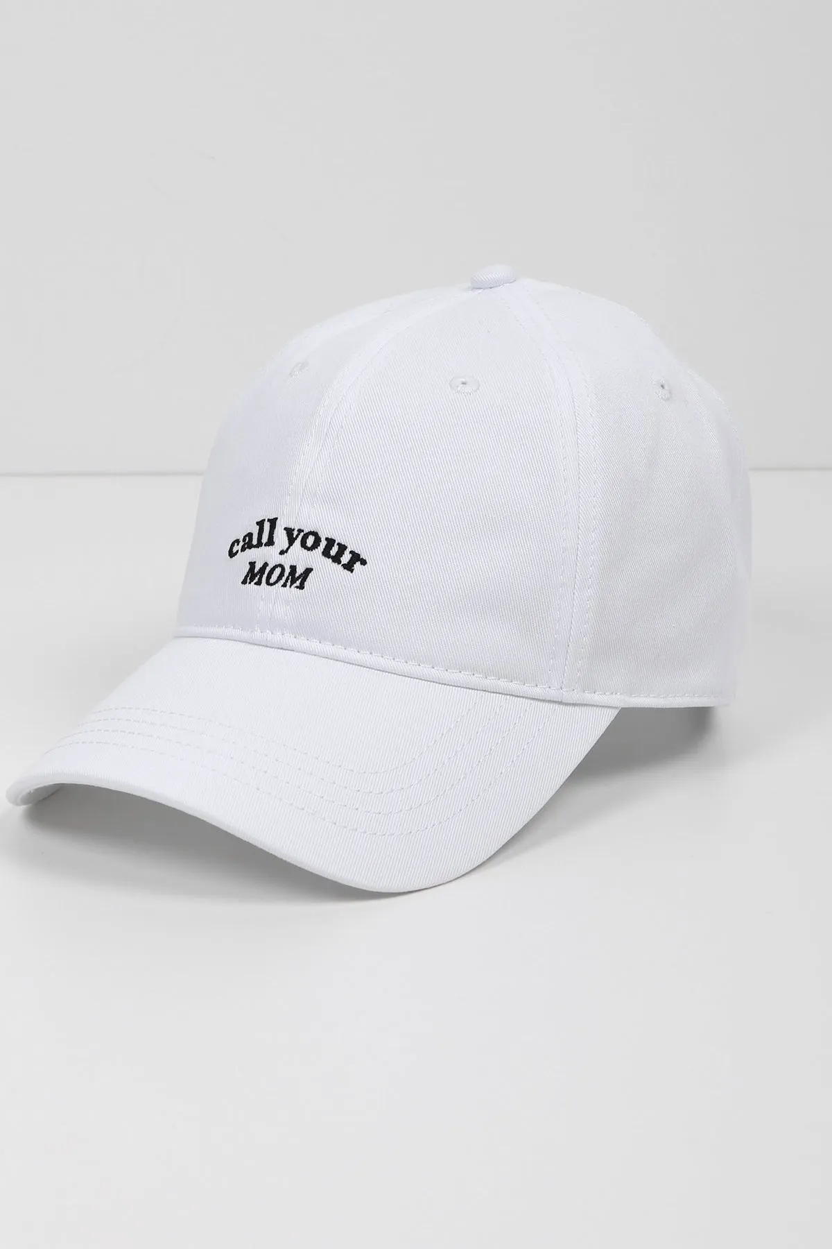 The "CALL YOUR MOM" Baseball Cap | White