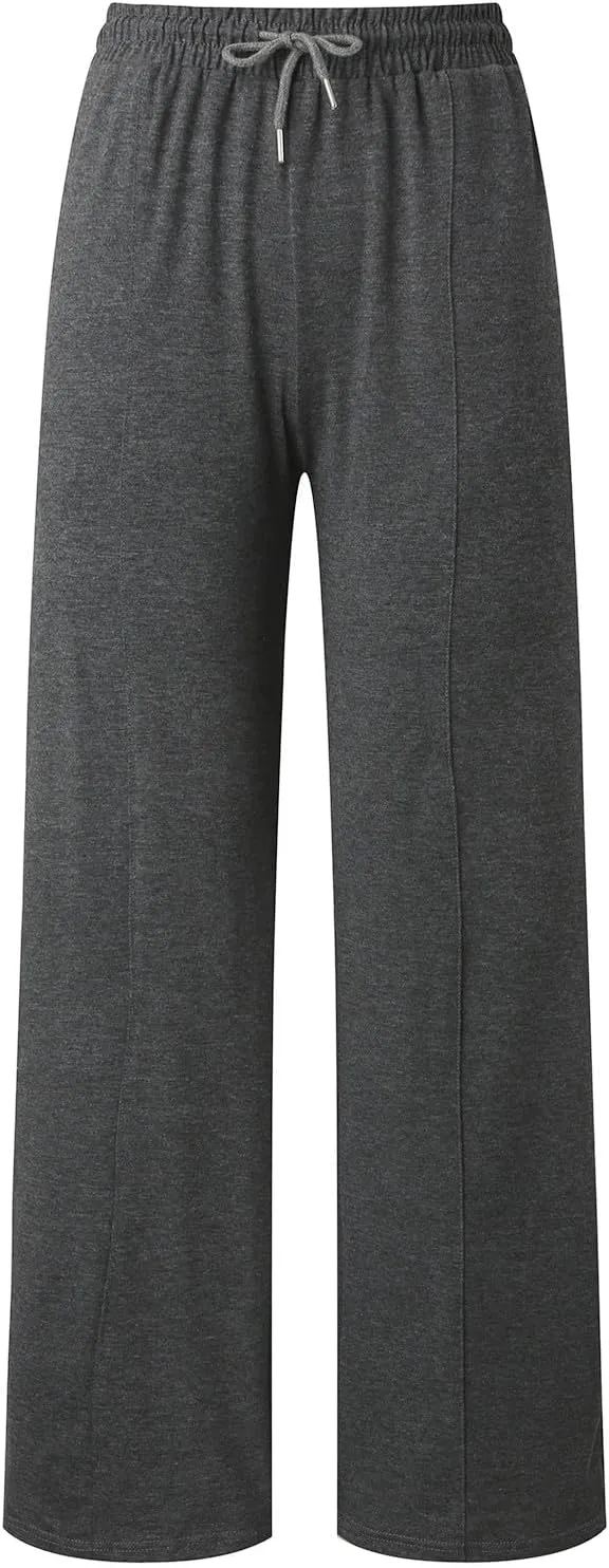 Womens Wide Leg Sweatpants Casual High Waist Baggy Athletic Jogger Pants Plus Size Boyfriend Drawstring Lounge Slacks